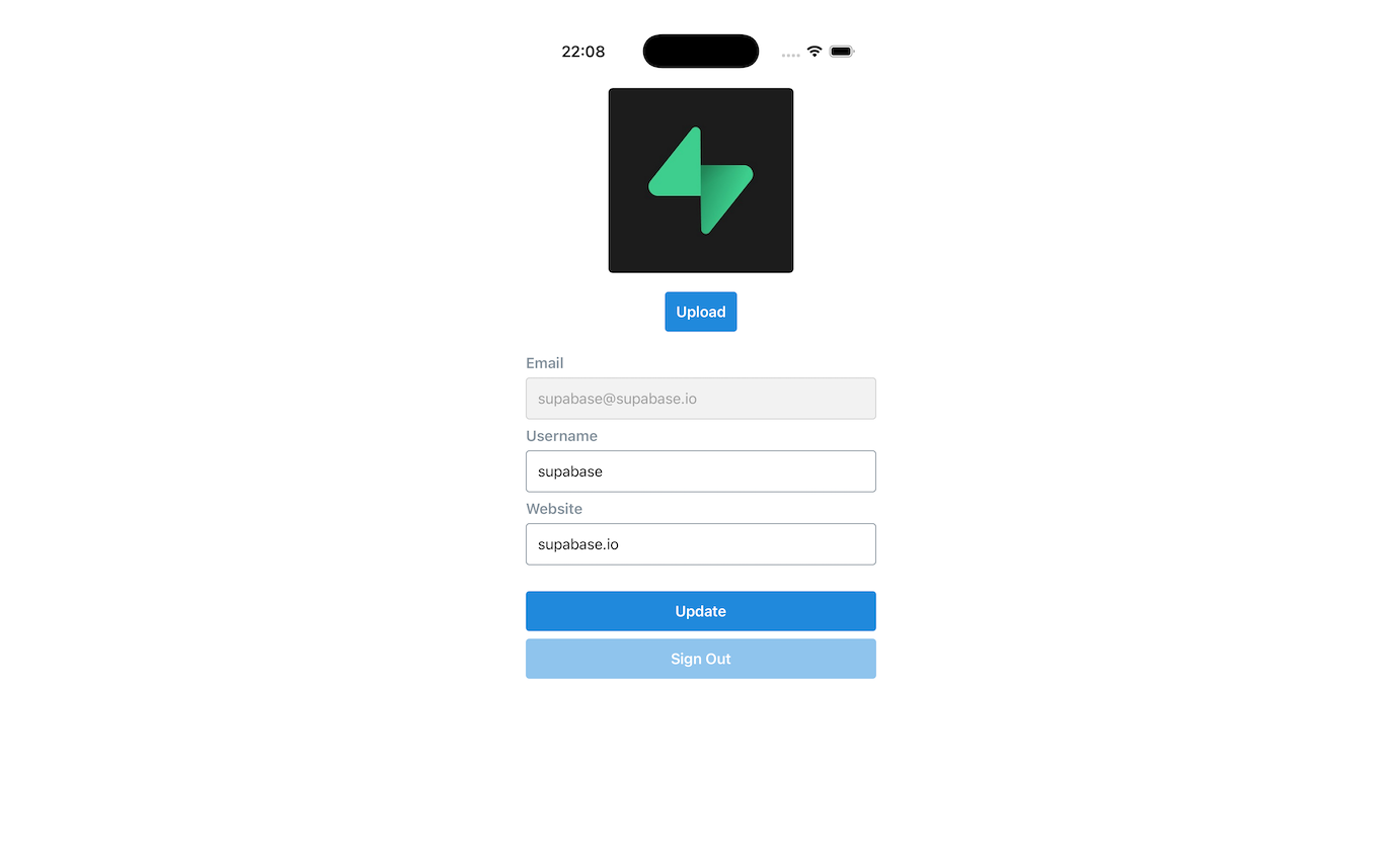 Supabase User Management example